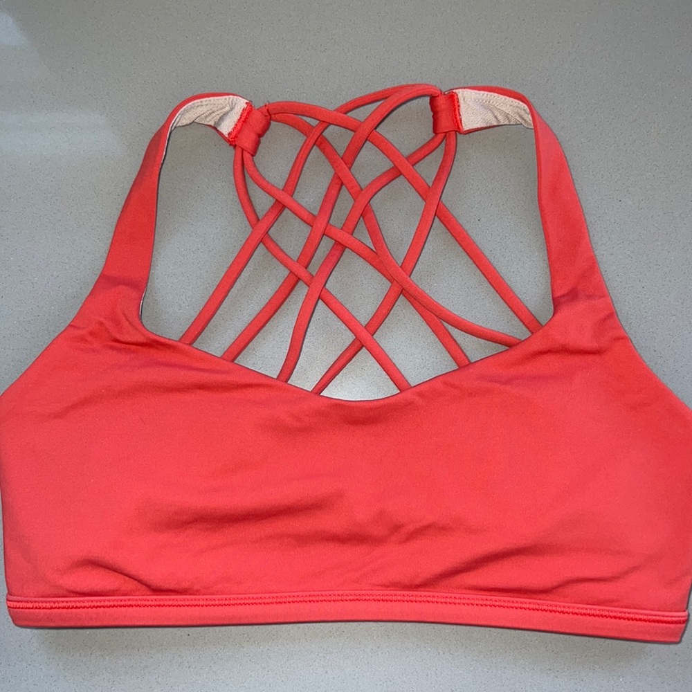 Lululemon Free to Be Wild Strappy Sports Bra. Dust Coral.